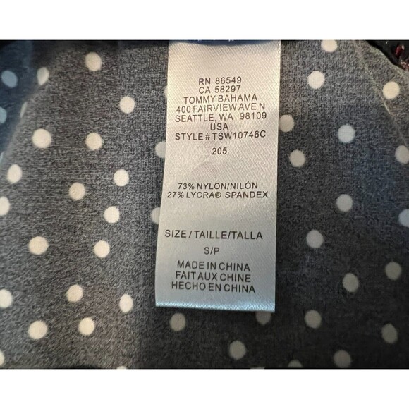 Tommy Bahama Swim Cover-up Skirt  Womens S  NWOT  Black Polka Dot Ruffle Hi Slit - Picture 5 of 6